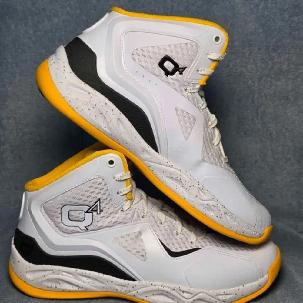 Q4 Sports DC2-II Basketball Shoes Men's Size 9.5 White Yellow